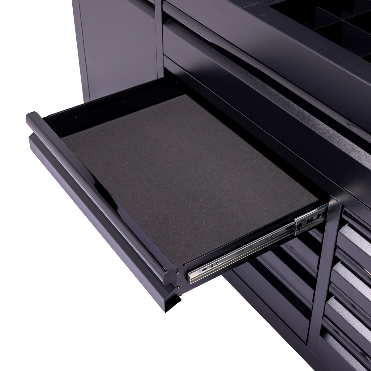 SGS 61in 9 Drawer Tool Chest | Split Stainless Steel Lift-Up Worktop | Black
